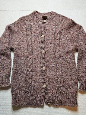 LL Bean Vintage Donegal Knit Cardigan - Size 36